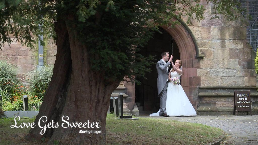 secret high five captured on wedding video outside the church