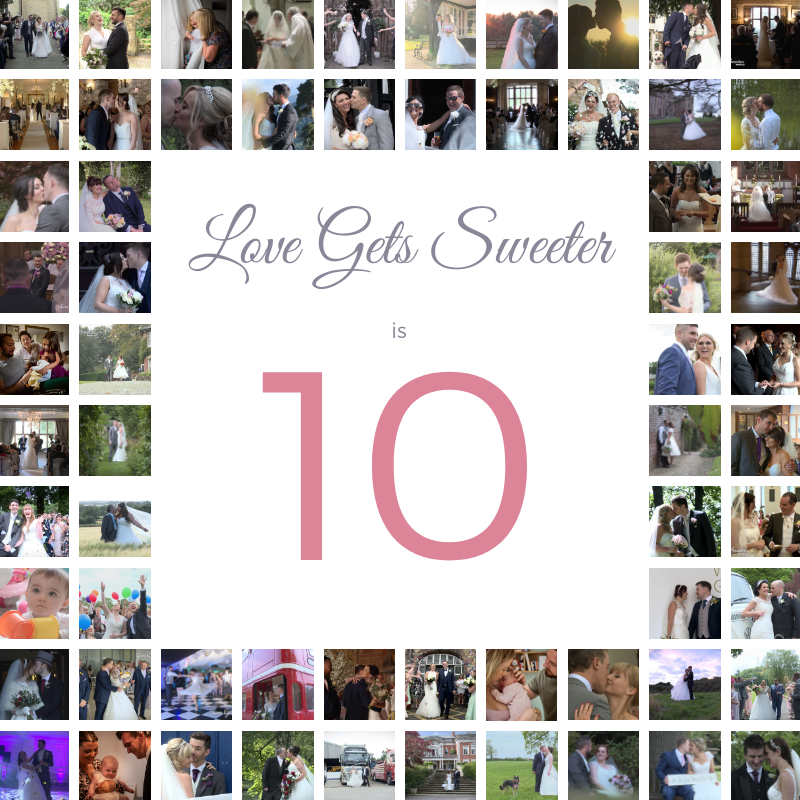 a photo montage from 10 years as a wedding videographer in the UK