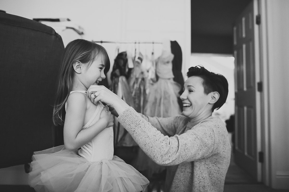 mum and daughter laughing candid photo