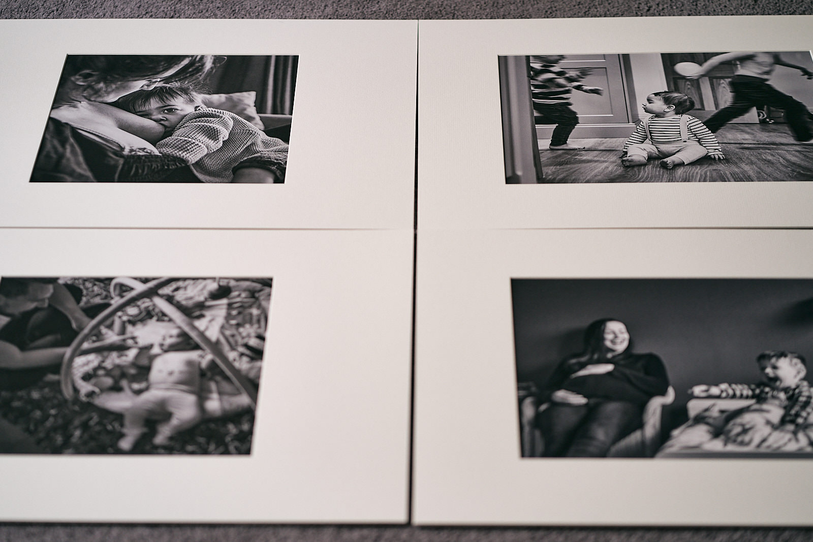 family photography panel laid out for checks