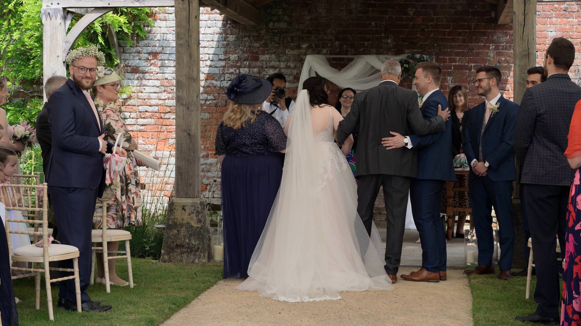 outdoor wedding ceremony at Combermere Abbey