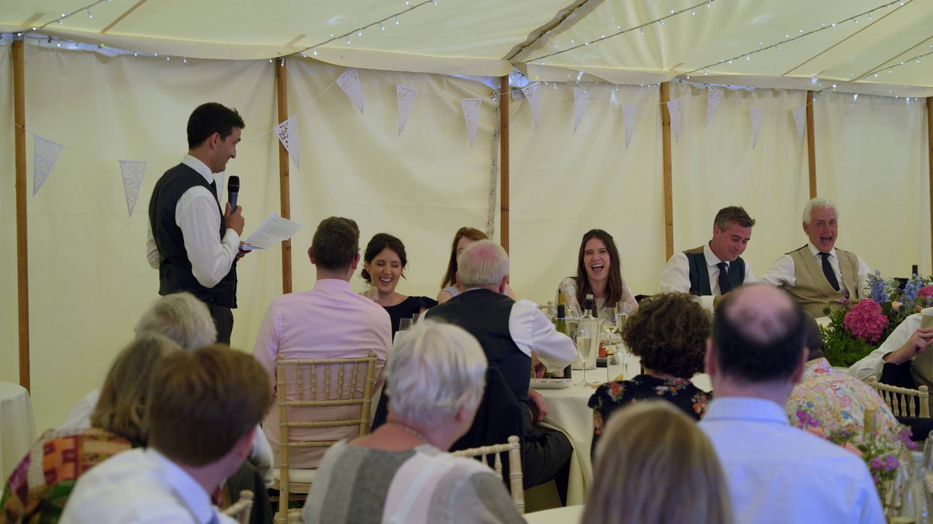 best man has everyone laughing during speeches