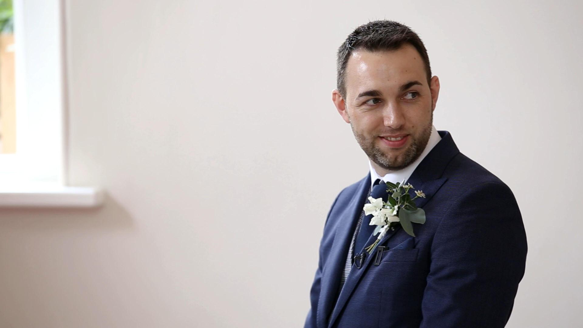 videographer captures Groom first look at Iscoyd ceremony