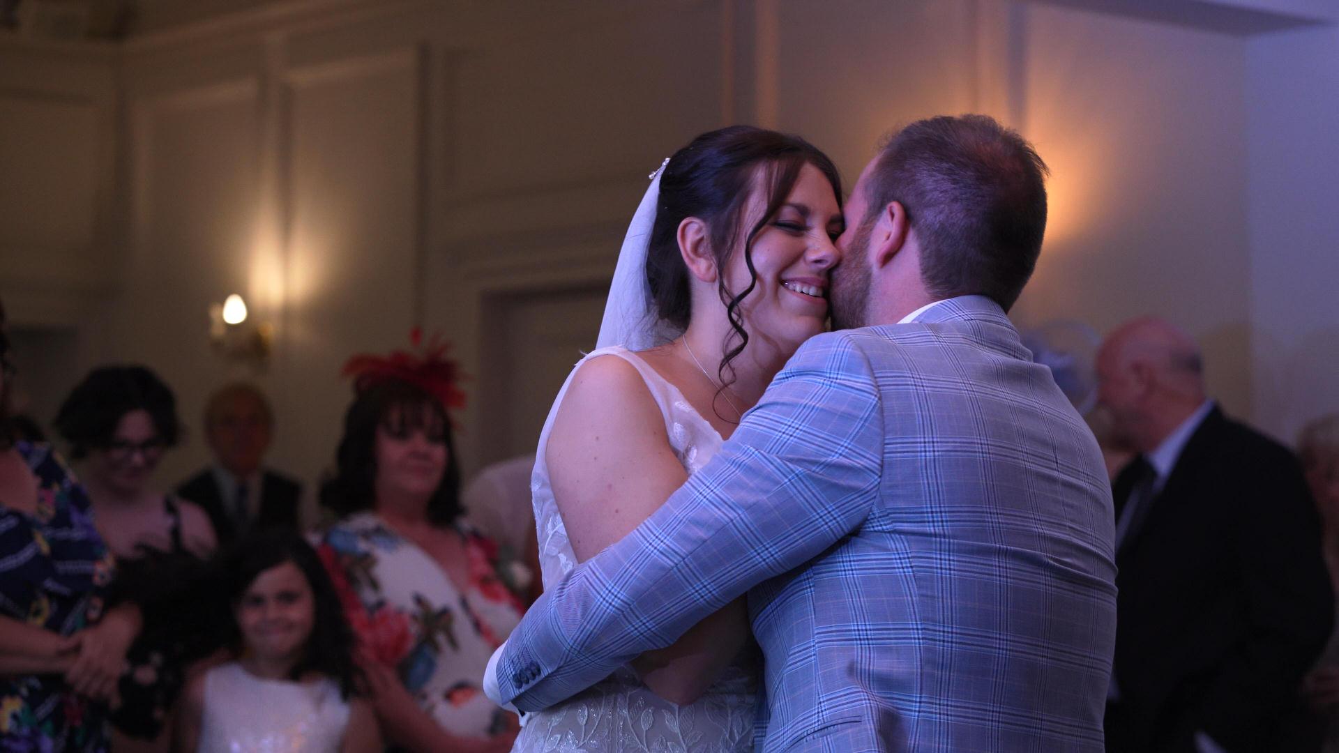 Rebecca and Nathan Ashfield House Wedding 29 relaxed first dance at Ashfield House Wigan