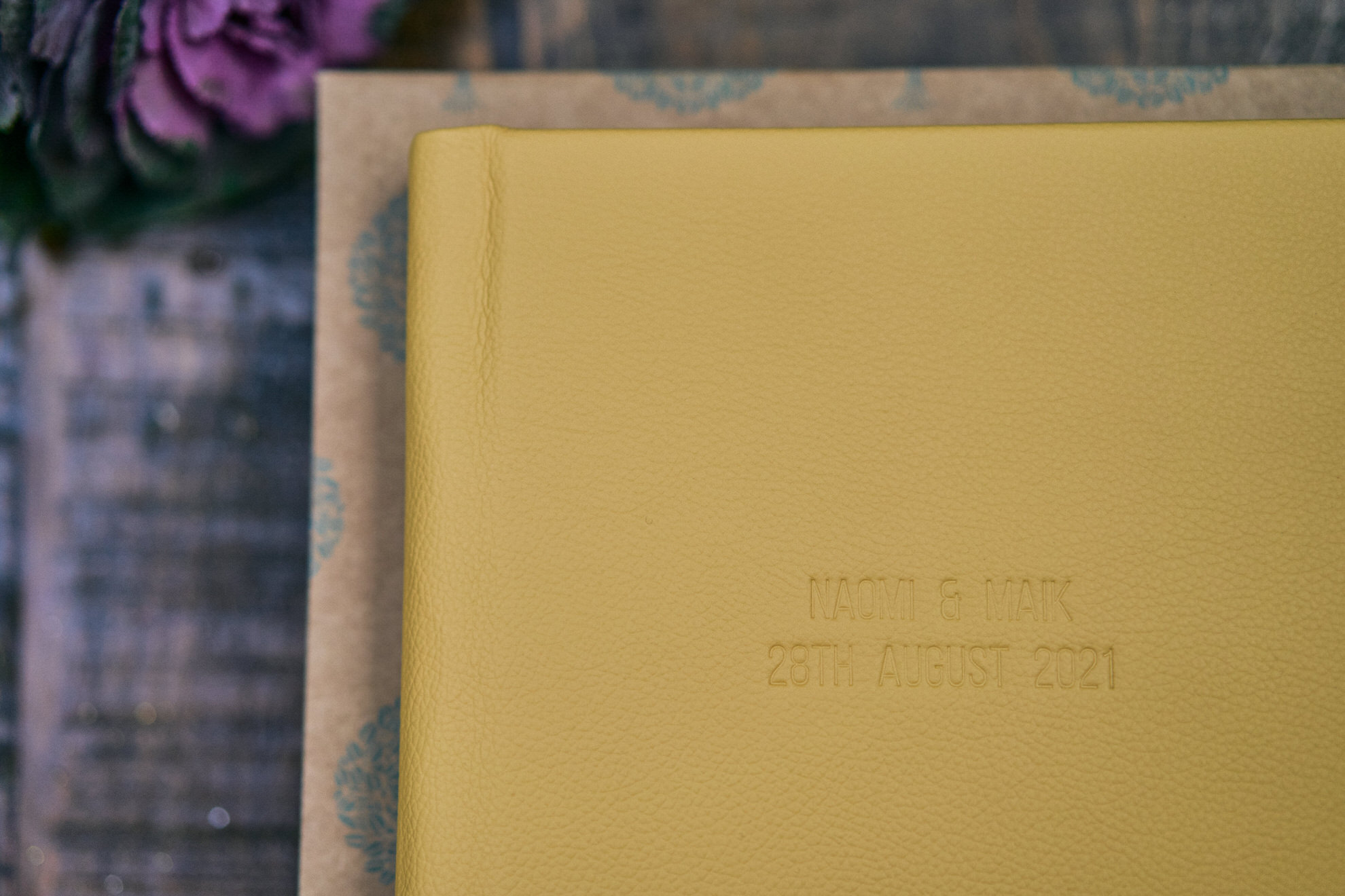 lose up detail of honey yellow family album