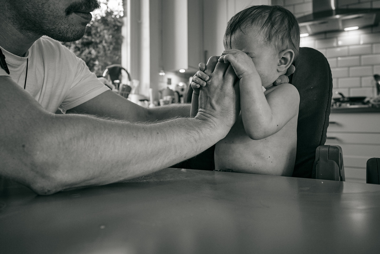 baby doesnt enjoy getting their face wiped