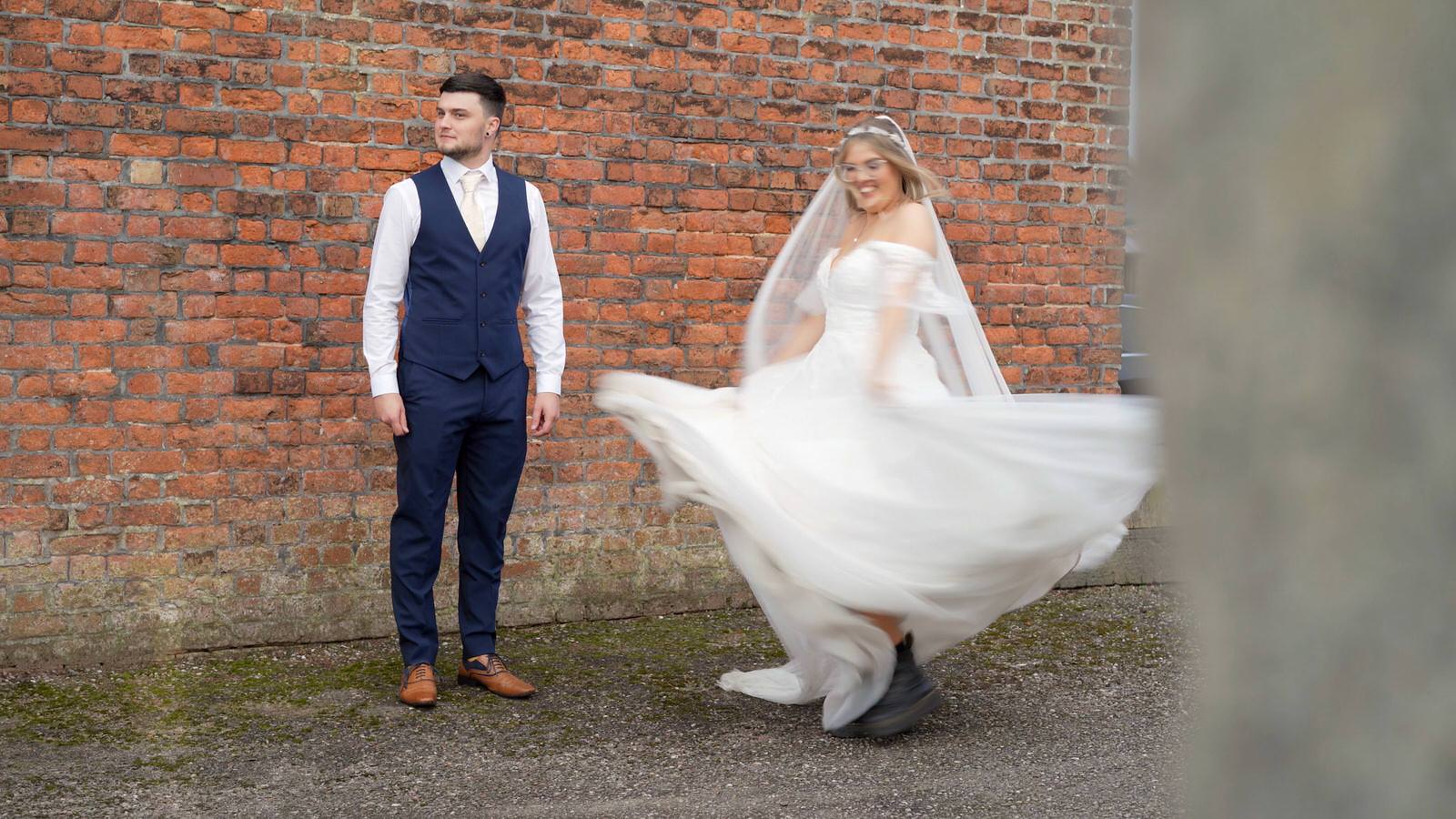 bride spins in black doc martins for an alternative photo and video
