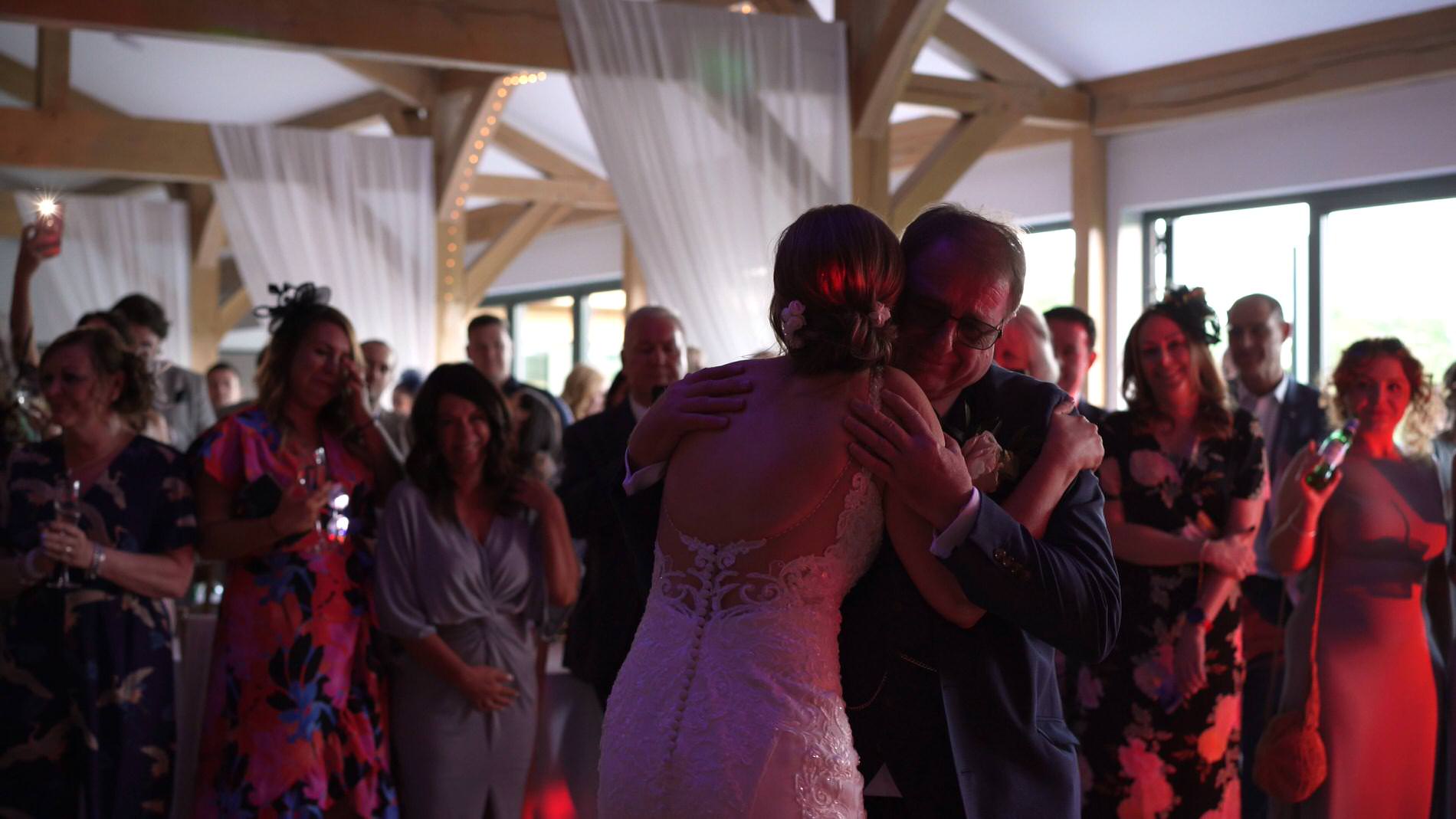 an emotional father daughter dance at Pryors Hayes Golf Club