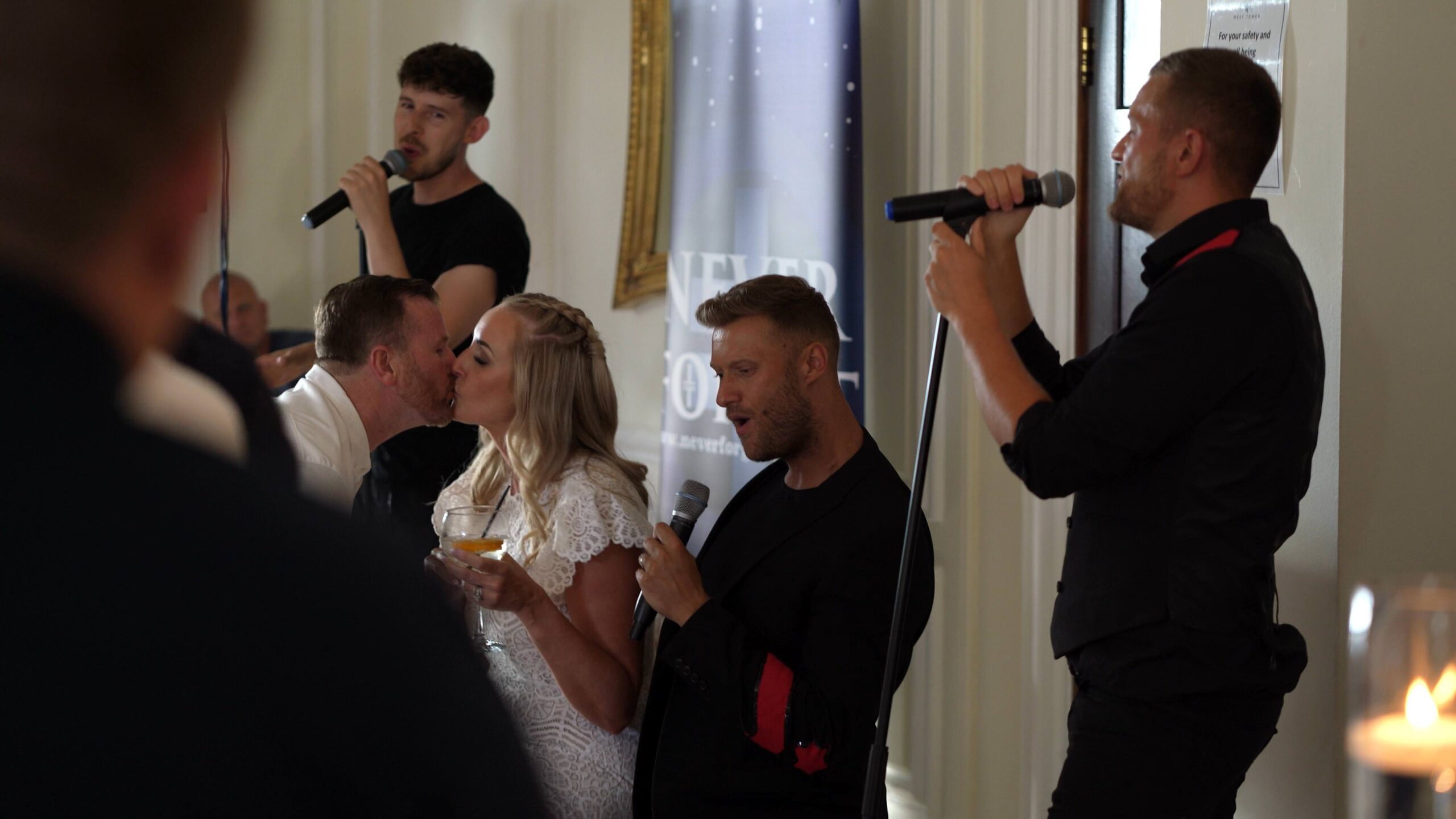 never forget take that tribute band sing to bride at west tower