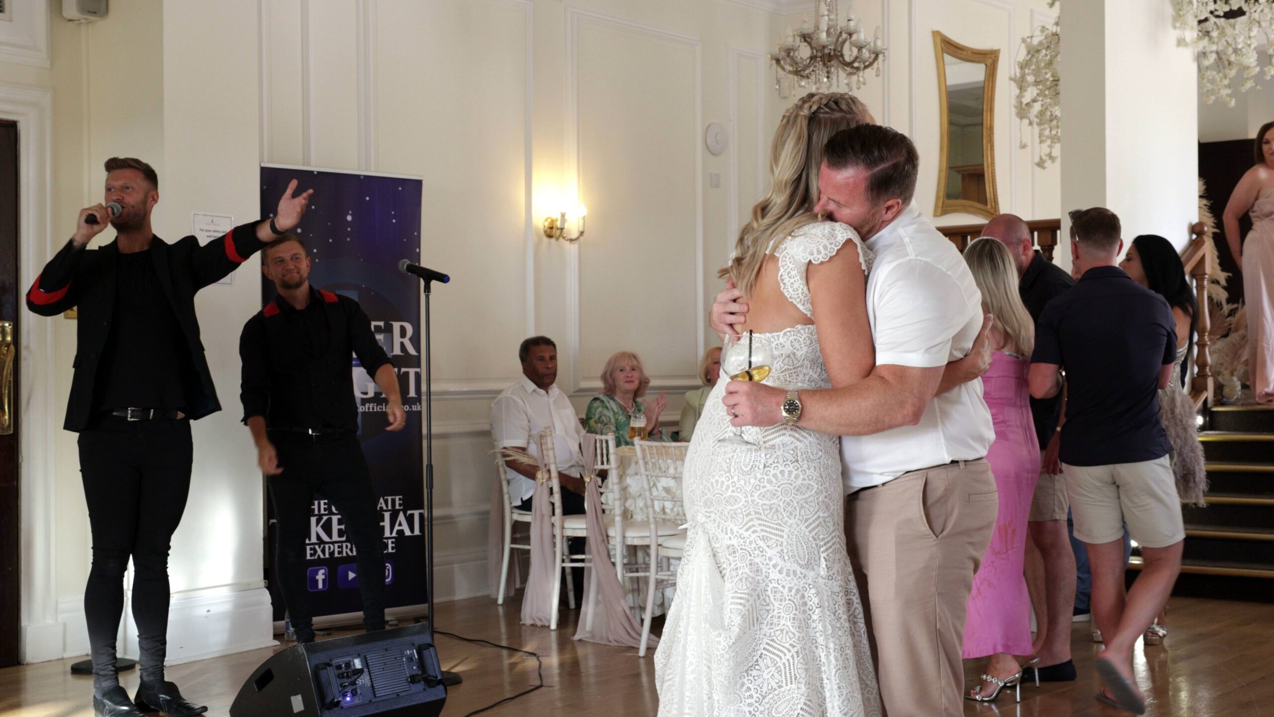 couple dance to never forget take that tribute band at west tower