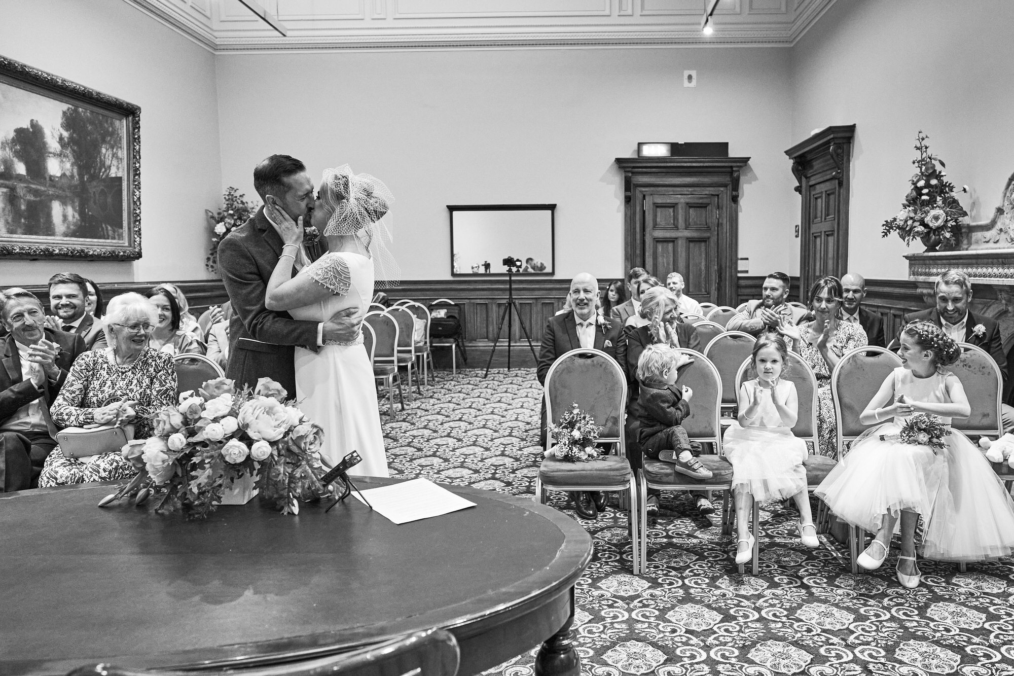 a small wedding ceremony at St Georges Hall