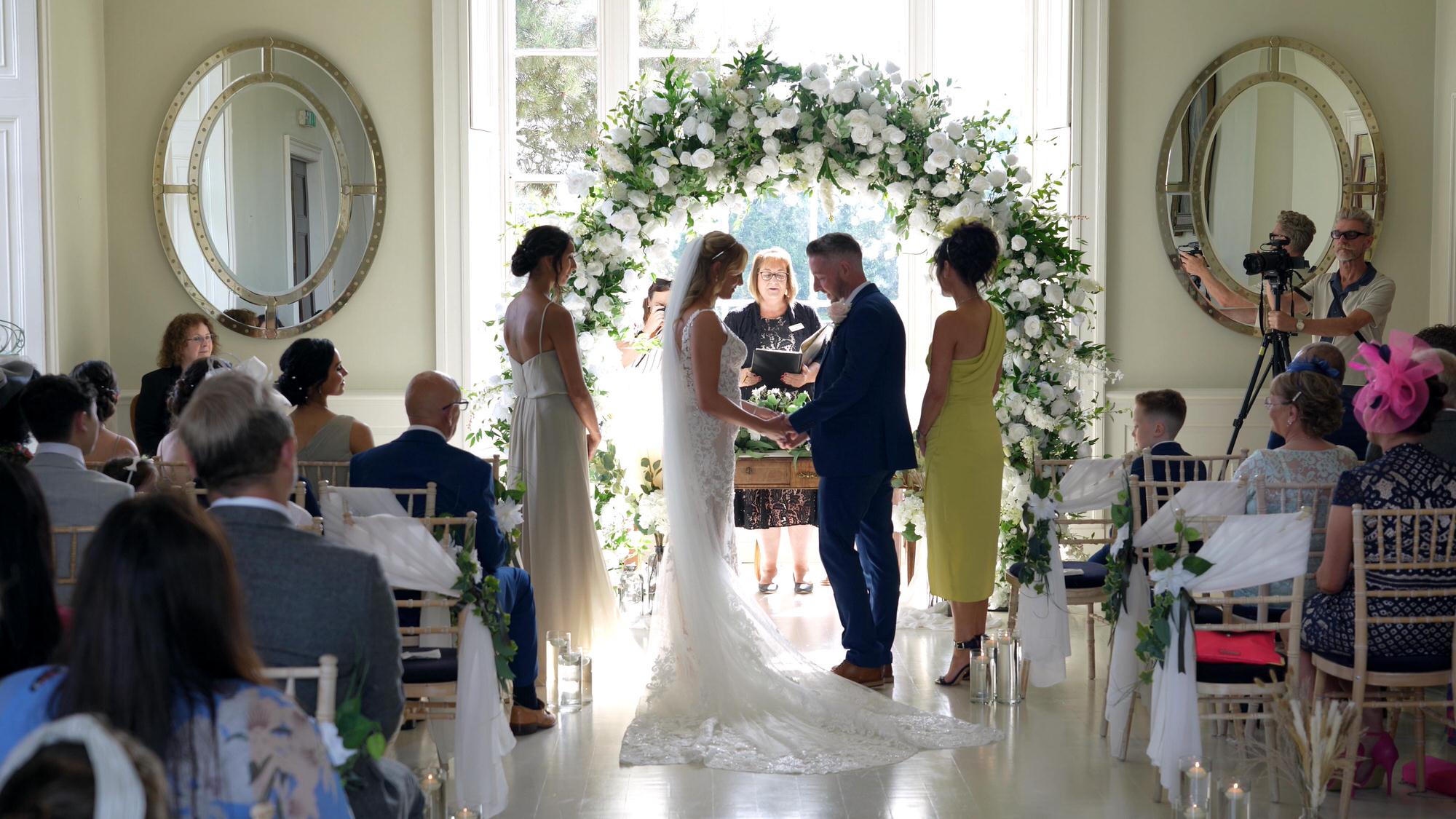 a video still from the back of the ceremony room at Stubton Hall Newark