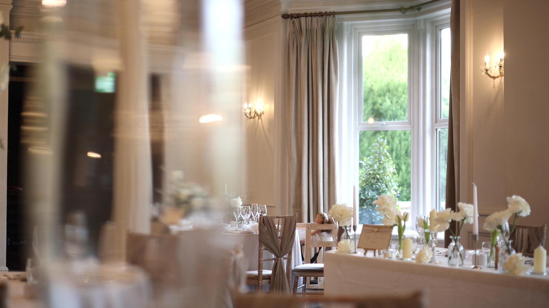 a video still of a reception room at Ashfield House Standish