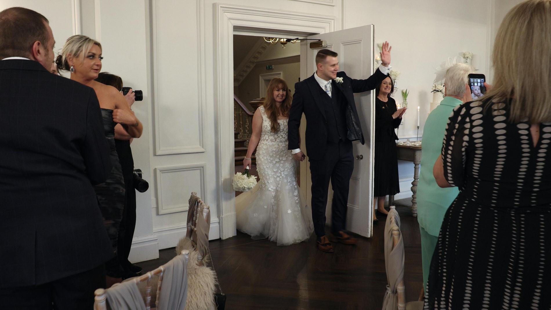 the couple are announced in to Ashfield House Standish