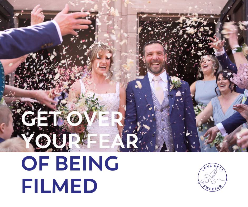 couple looking happy and relaxed in their wedding video