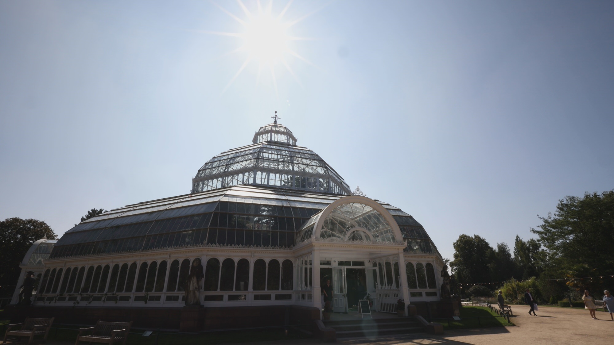 Kirsty and Josh Sefton Palm House Wedding Video 8 a video still of sefton park palm house on a sunny wedding day