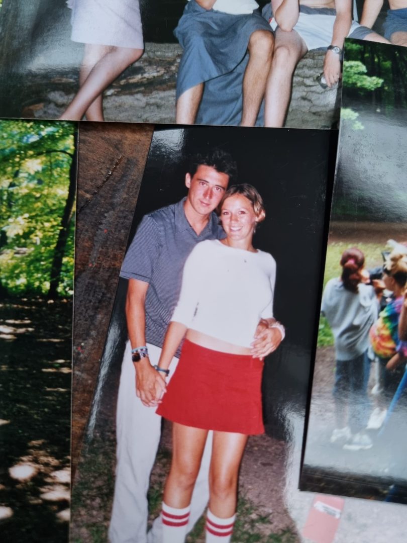 old printed photo of couple who met at Camp Tannadoona America