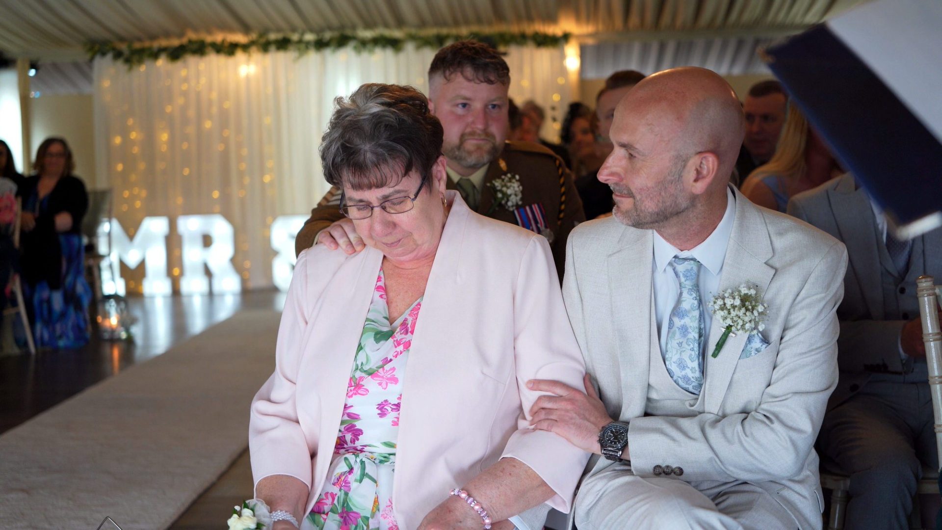 a candid moment captured during the celebrant wedding ceremony at The Moorlands Inn Halifax
