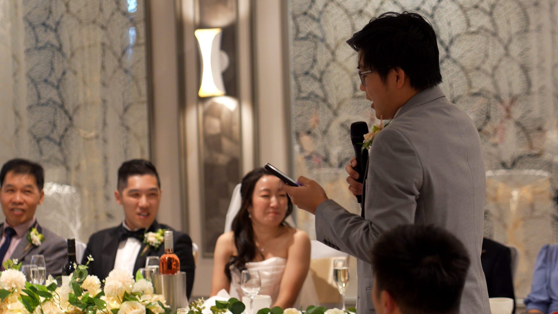 the brides brother delivers his wedding speech