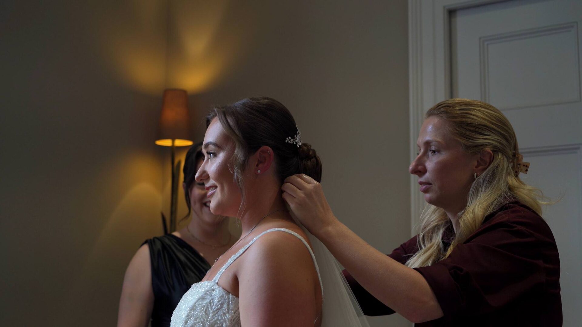 hair by collette adds the bridal veil