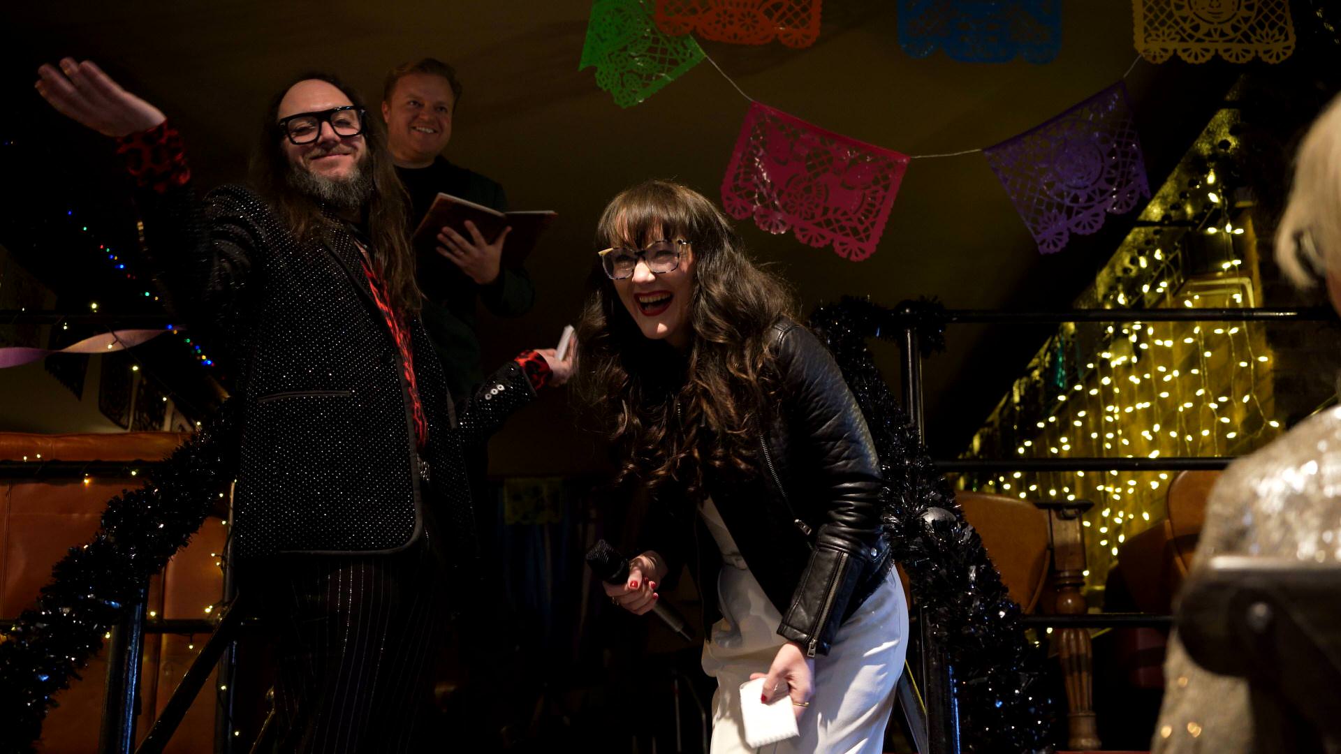 the couple read personal vows from their notepads