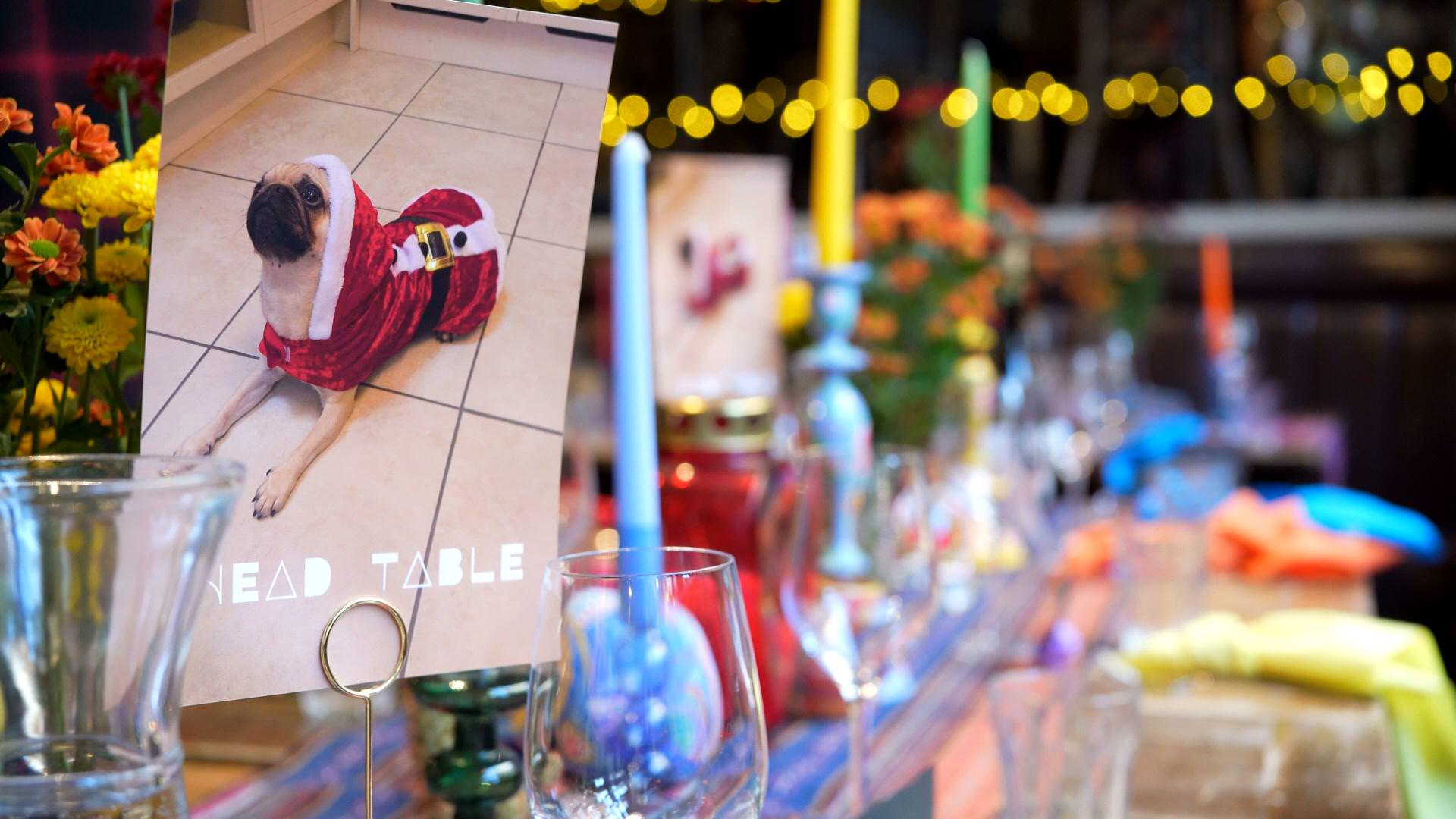 a video still of colourful table decorations at The Depot N7 London