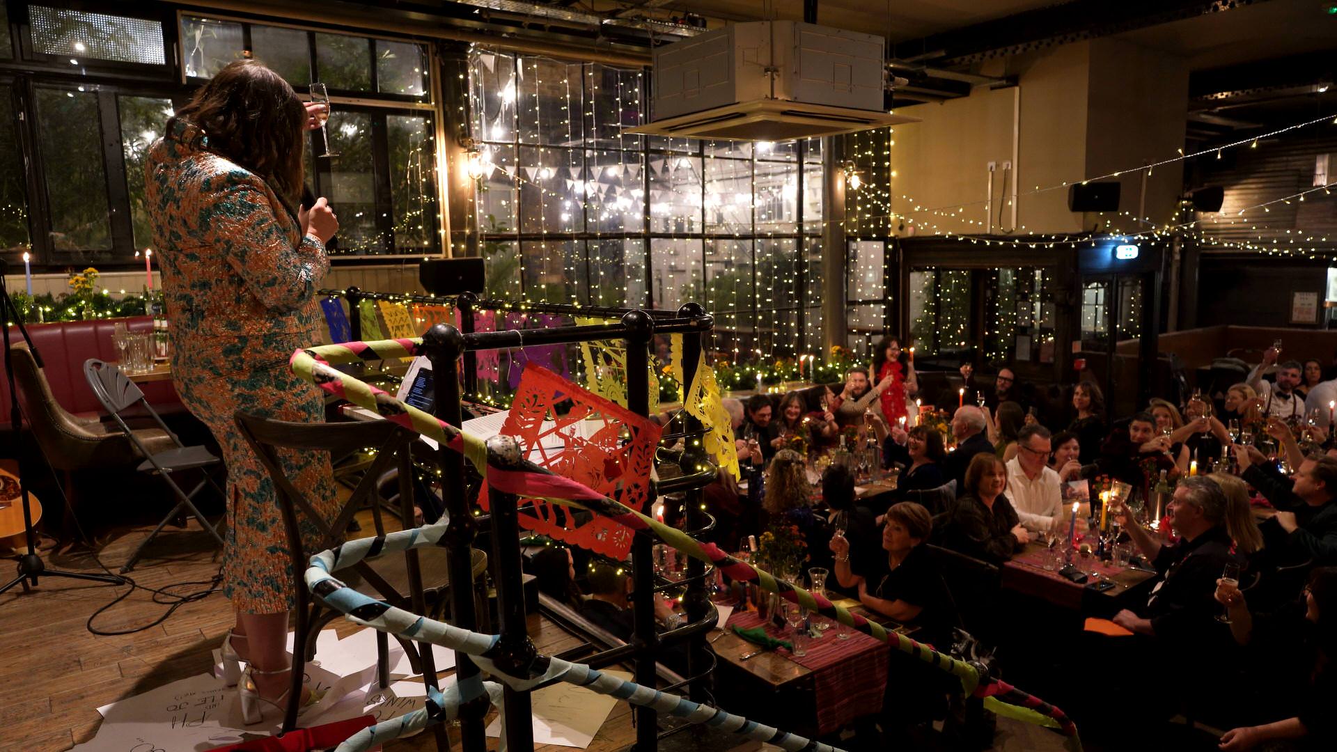 a wide video shot of the maid of honour speech at The Depot