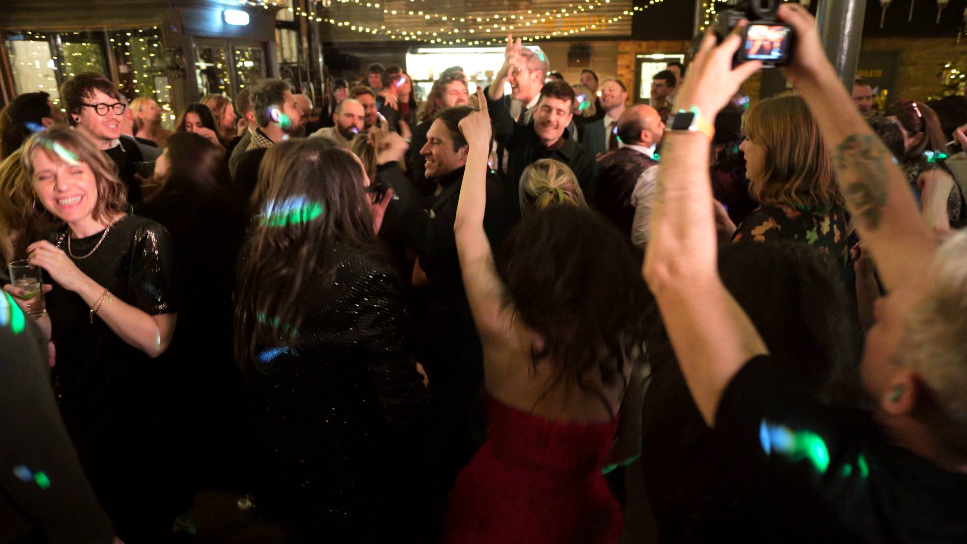 a video shot of a lively dancefloor for the first dance at The Depot