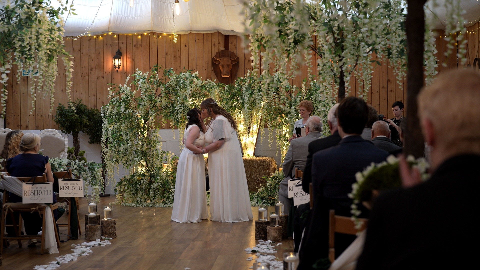 a video still of a same sex wedding at the wellbeing farm in Bolton Lancashire