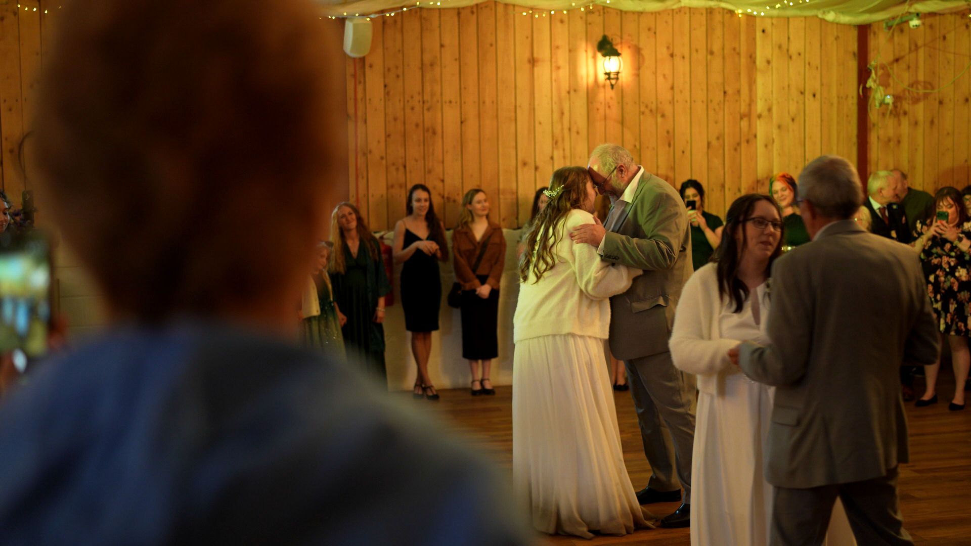 brides dance with their dads at the wellbeing farm in Bolton Lancashire